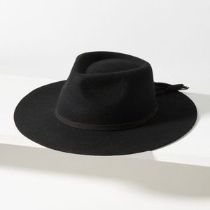 NWT Anthropologie Tasseled Black Wool Rancher Western Hat